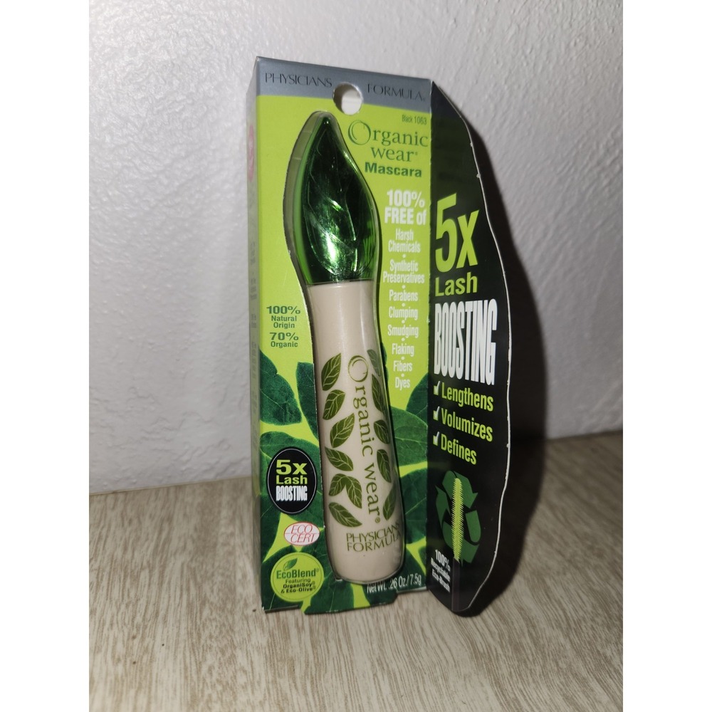 Physicians Formula Organic Wear Mascara, Black 1063 New In Box